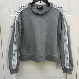 Trussardi Made in Italy Gray Eyelet Detail Sweatshirt Size L